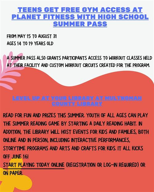 Summer resource flyer