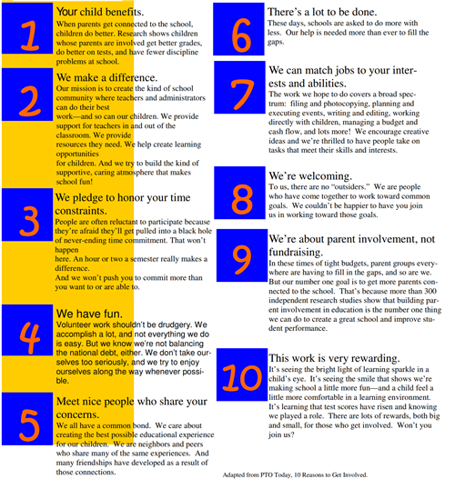 10 reasons to get in involved 