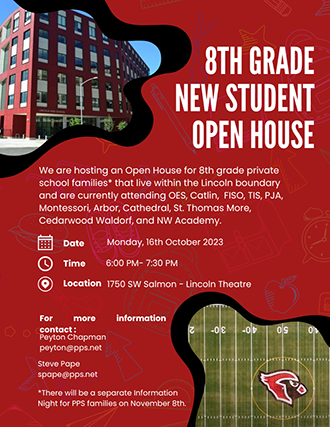 8th Grade New Student Open House. Click to view as PDF. 