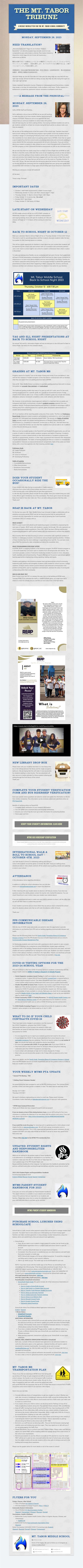 MTMS 9-29-23 Newsletter