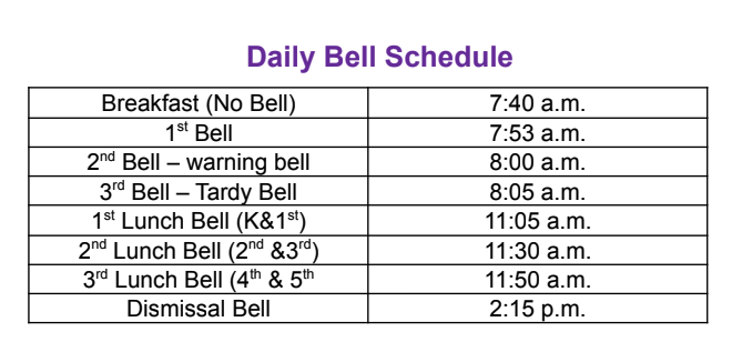 Bell Schedule