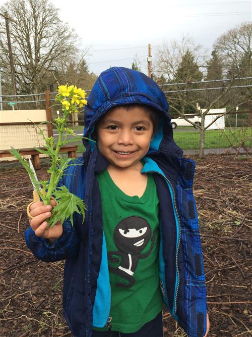 Student in garden 