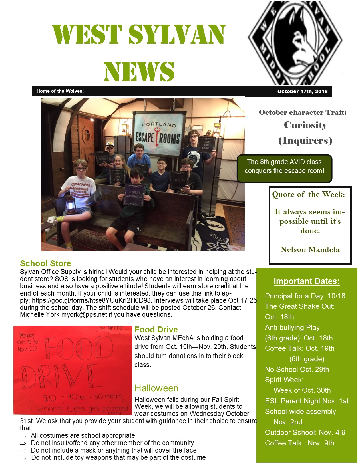 West Sylvan Middle School / Homepage
