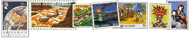 Different stamps from around the world 