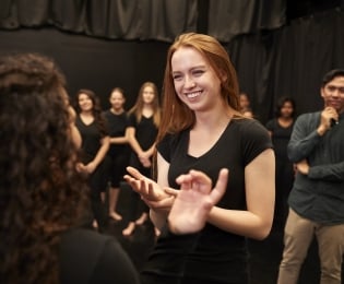 Students practicing choir