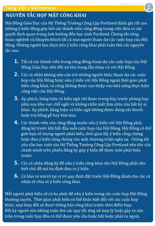 Vietnamese- Public Meeting Guidelines 