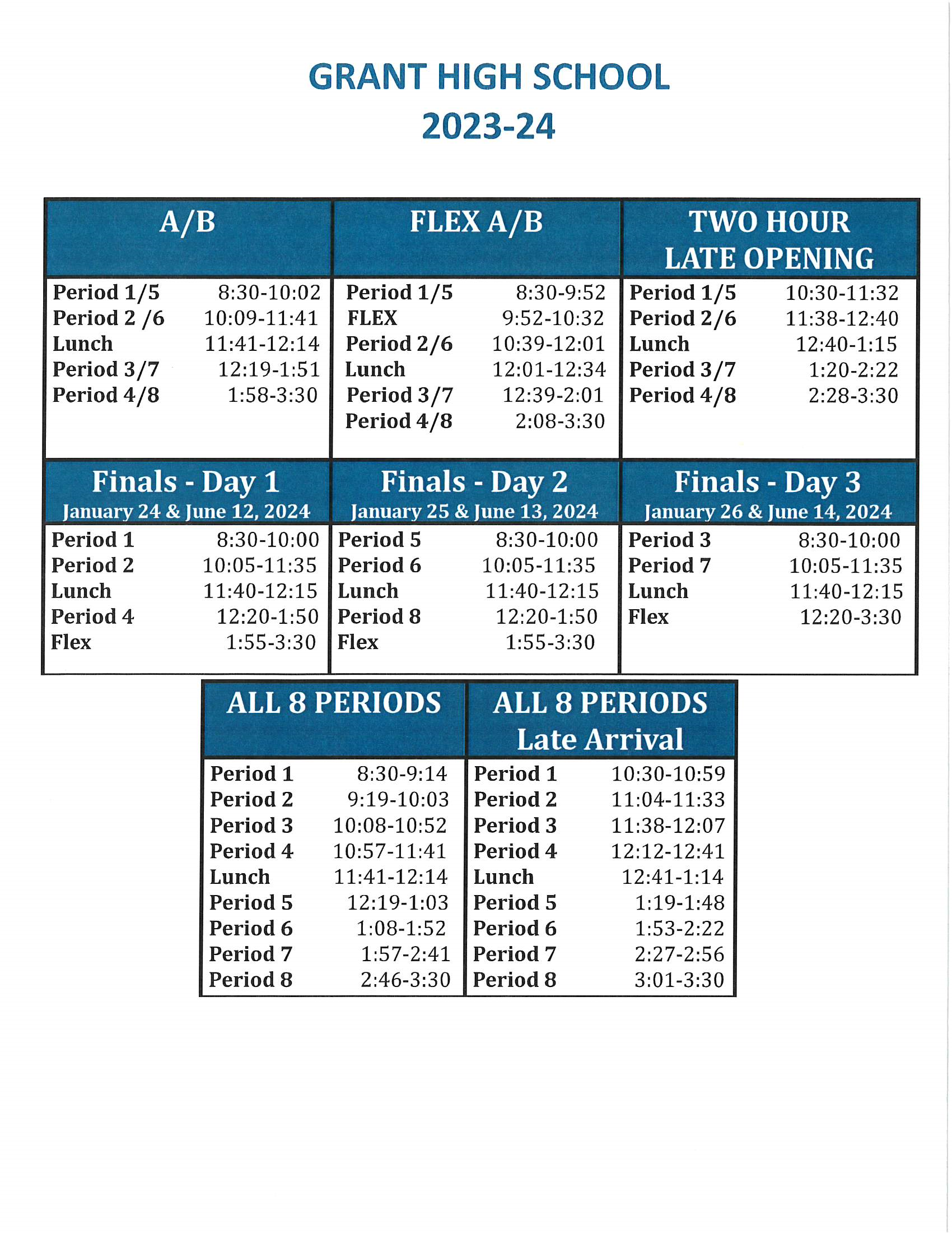 SCHEDULE