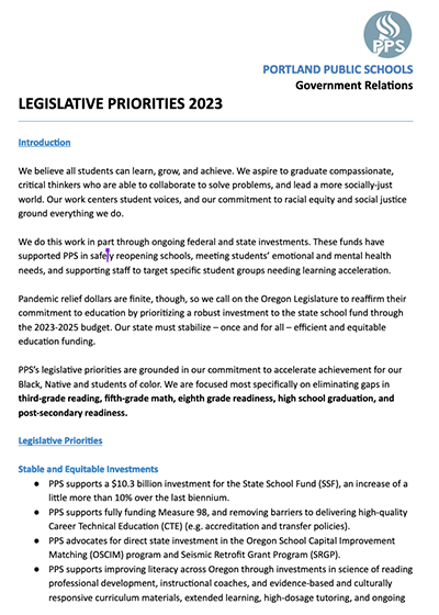View the 2023 Legislative Agenda