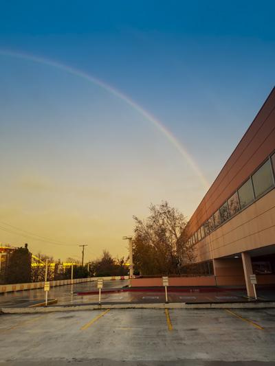  Rainbow over the PPS headquarters building.