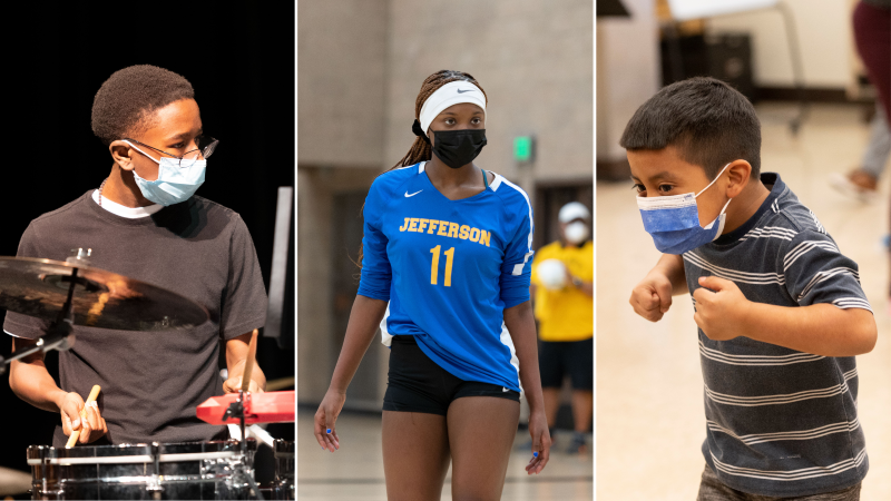  music, sports collage