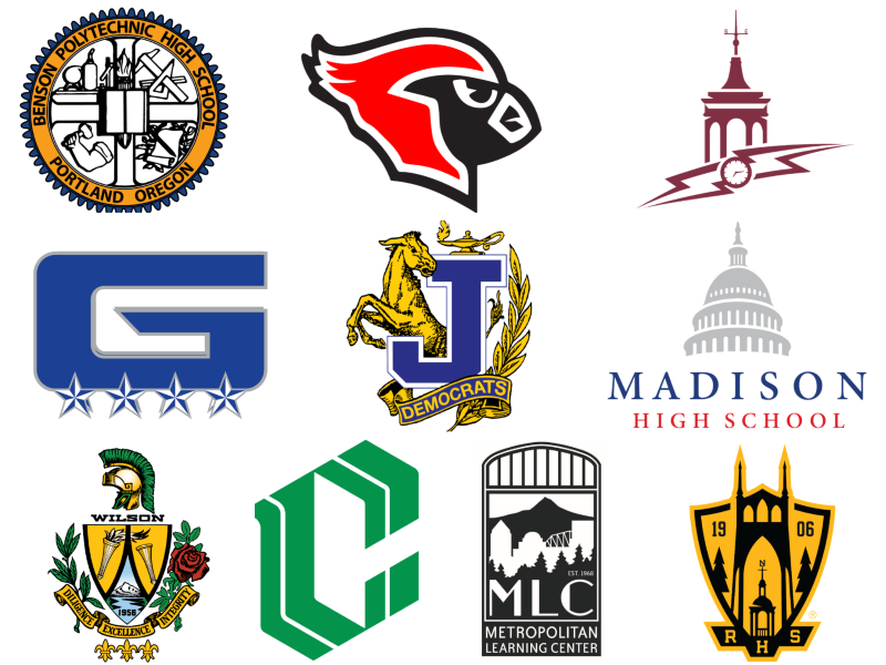  High school logos collage