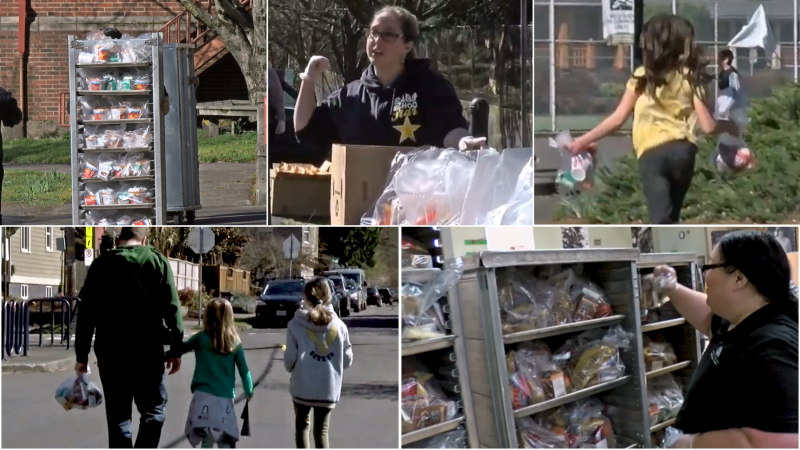 Collage of meal distribution