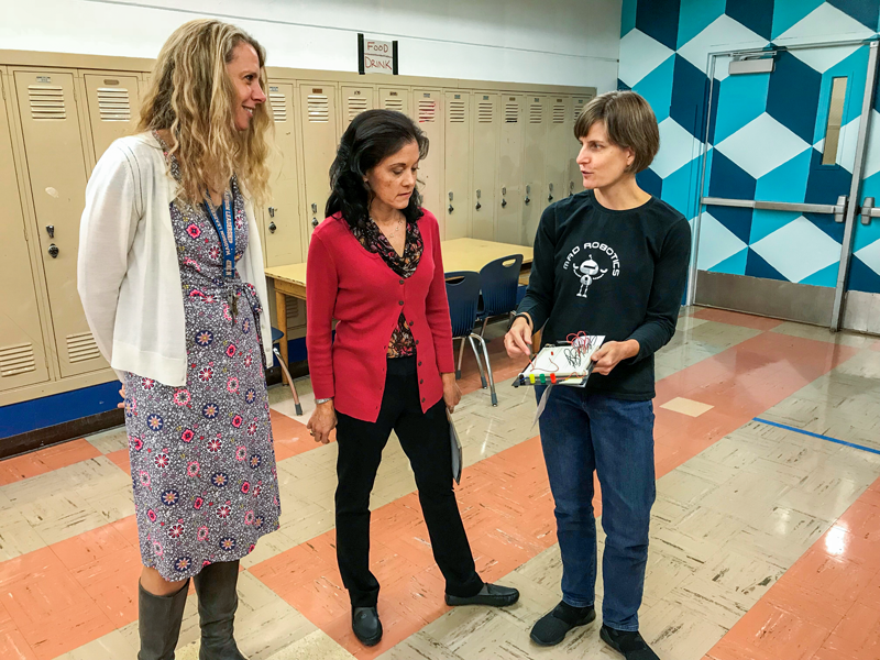  Madison High School Principal Petra Callin (left) and visiting principal for a day Emi Donis.