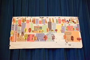 Cityscape inspired by Harlem's Little Blackbird 