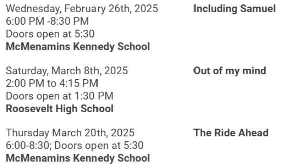 Upcoming events