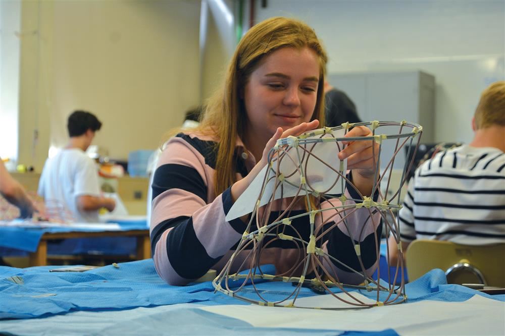 Student working on project