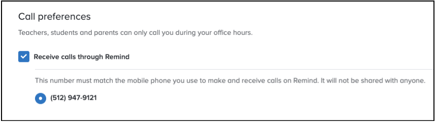 Call Preferences 