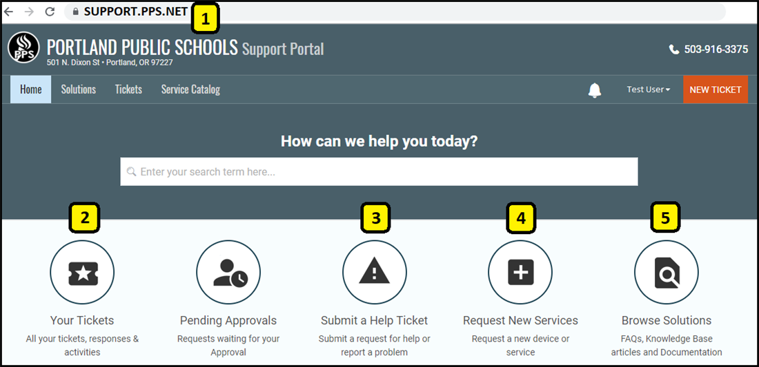 Support Portlal Screenshot 