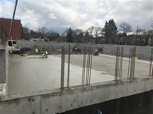Grant gym concrete pour 