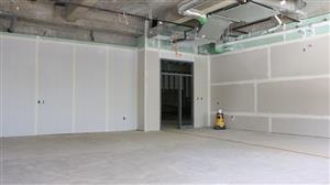 Drywall work in a classroom 
