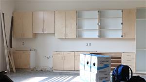 cabinet work in one of the classrooms 