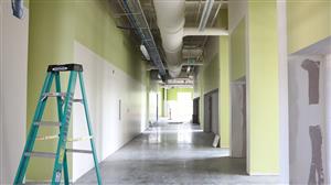 Interior hallway in painted and nearly complete 
