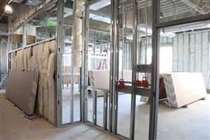 framing and insulation in classroom building