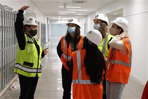 Project Manager Jessie Steiger leads a site tour