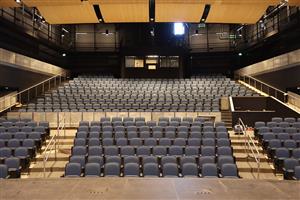 New theater showing seats and control booth
