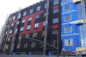 North side of Lincoln wiith new paneling
