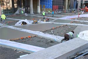 concrete work on the SW 17th plaza is well under way