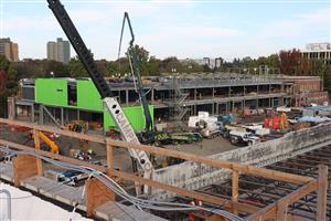  On the north side, Benson Tech's Building H steel structure erection is almost complete! 