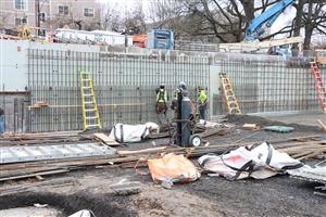 Framing on retaining wall