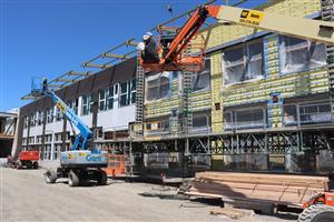 Exterioir work with metal facade work