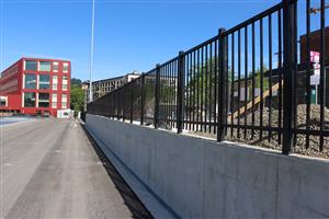 Inner fencing surrounding the track