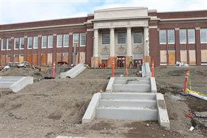 new steps at the Benson high entryway
