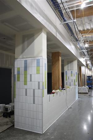 New tile installed in main bathroom