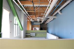 Finished walls and ceiling in childcare area