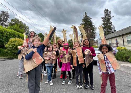 Kindergarteners at our annual storybook parade