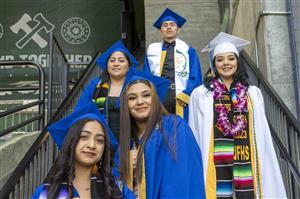 Students at graduation