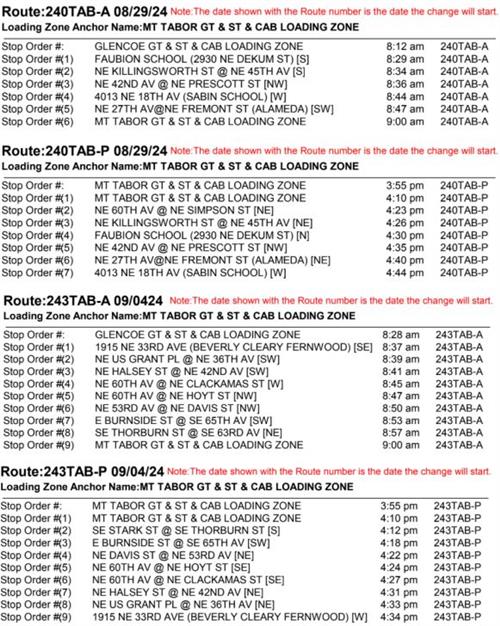 bus routes